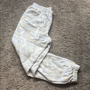 Art Class White and Cream Sweatpants with Elastic Waistband